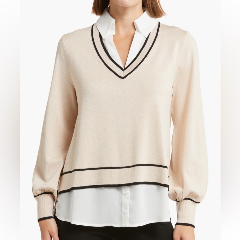 Adrianna papell size Small knit/blouse combo